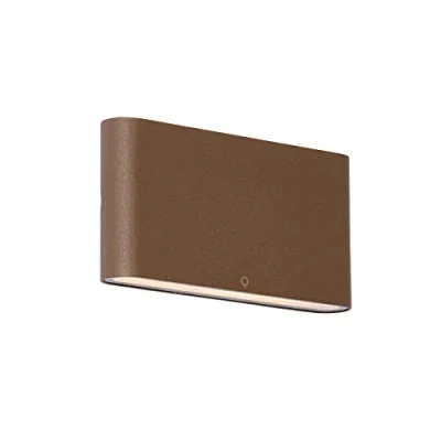 Image de Qazqa batt LED Applique murale 2 lumière L 17.5 cm Brun rouille Moderne éclairage extérieur