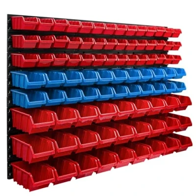 Image de Système de rangement mural 1155 x 780 mm Boîte 91 pièces Boîtes empilables Étagère pour vue Plaques murales extra solides extensible d&#039;atelier