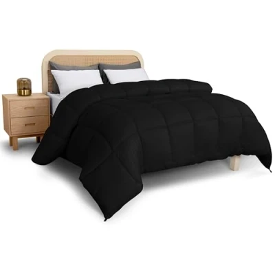 Image de Utopia Bedding Couette en Microfibre 220 x 240 cm, offrant Un Confort Tout au Long de l&#039;année grâce à sa Texture Ultra Douce (Noir)