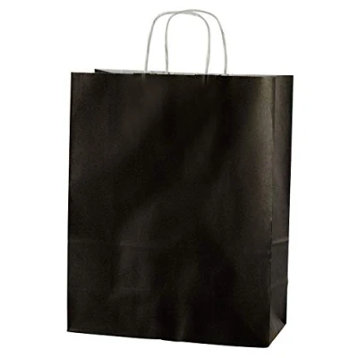 Image de Thepaperbagstore 50 Sacs Cabas en Papier De Qualité Supérieure À Poignées Torsadées Noir Moyenne 250x110x310mm