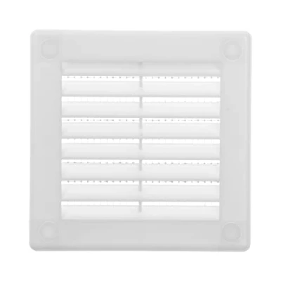 Image de Vent Systems 7,6 x cm (dimensions d&#039;ouverture) en plastique blanc Grille d&#039;aération carrée plate Moustiquaire CVC 10,2 totales)