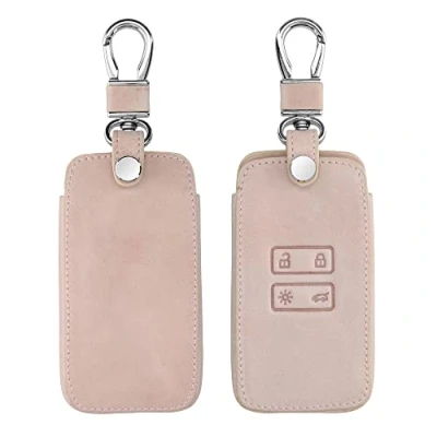 Image de kwmobile Accessoire Clef de Voiture Compatible avec Renault Smart Key 4 Bouton (Keyless Go Uniquement) Coque clé en Simili Cuir Or Rose