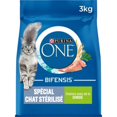 Image de PURINA ONE Bifensis Chat Stérilisé Croquettes à la Dinde et au Blé pour Chats Adultes Sac de 3 kg Lot 4