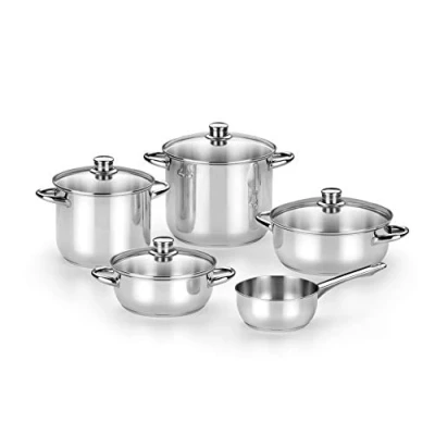 Image de Monix Optima 2 Batterie de 5 Pièces, Acier Inoxydable, Convient Pour Tout Type Cuisine et Induction, 18/10