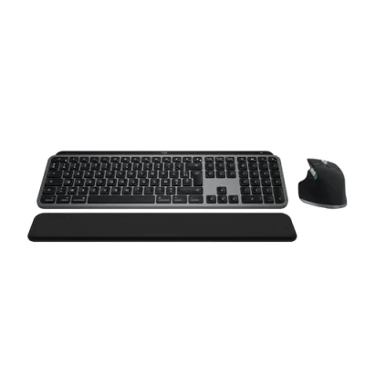 Image de Logitech MX Keys S Combo for Mac, Clavier et Souris sans Fil, Repose Poignets, rétroéclairé, défilement Rapide, Bluetooth USB C pour Macbook Pro, Air, iMac, iPad, AZERTY FR Gris