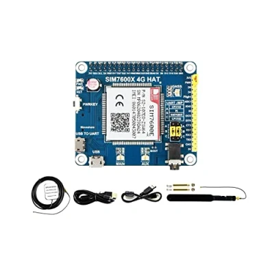 Image de Waveshare 4G/3G/2G/GSM/GPRS/GNSS Hat for Raspberry Pi 4 Jetson Nano Based on SIM7600E H Supports LTE CAT4 Downlink Data Transfer