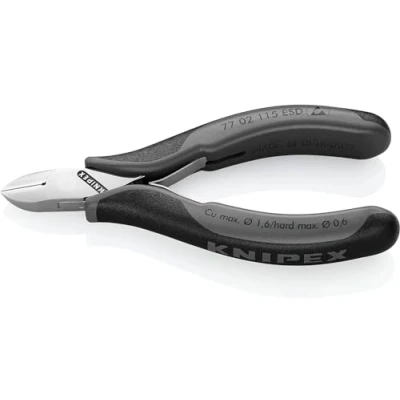 Image de Knipex Pince coupante de côté pour l&#039;électronique ESD avec gaines bi matière 115 mm 77 02