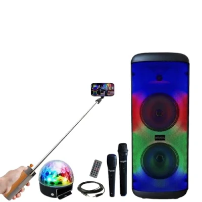 Image de MOOVING LIGHT &amp; SOUND Enceinte Karaoke USB Bluetooth 600W ELECTRO SOUND600 2 Micros Jeu Lumière Astro Perche Selfie