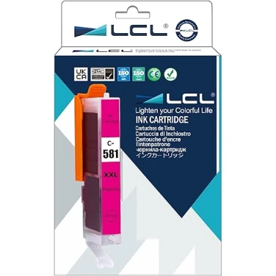 Image de LCL Cartouche d&#039;encre Compatible CLI 581 M XL XXL 1996C001 12.5 ML (1Magenta) Remplacement pour Canon Pixma TR7550 TR8550 TS6150 TS6151 TS6250 TS8150 TS8151 TS8152 TS9150 TS9155