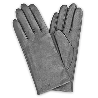 Image de Navaris Gant tactile femme Paire de gants en cuir agneau avec doublure cachemire pour écran téléphone Différentes couleurs et tailles