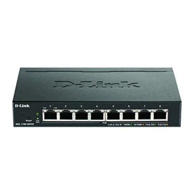 Image de D Link DGS 1100 08PV2/E Switch Smart Gigabit PoE avec 8 Ports PoE, Budget 64 W, 802.3af / at, Prise en Charge VLAN, fonctionnalités de Couche 2, QoS, 802.3az EEE Cordon UE Uniquement
