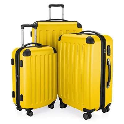 Image de HAUPTSTADTKOFFER Spree Set de 3 valises, Bagages rigides, ABS, TSA, extensible, extra léger, 4 roues, (S M &amp; L), Jaune