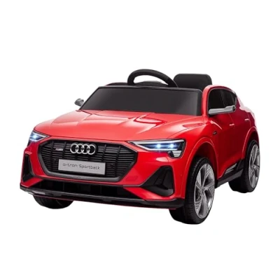 Image de HOMCOM Voiture véhicule électrique Enfant e tron Sportback S Line 12 V V. Max. 5 Km/h Effets sonores, Lumineux télécommande, Port USB, MP3 Rouge