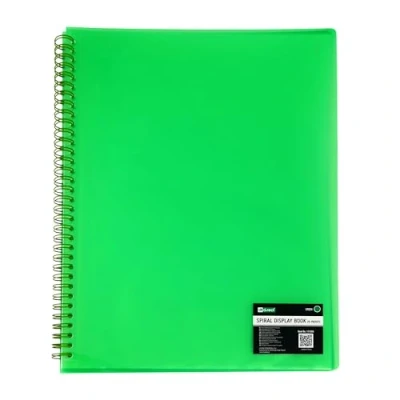 Image de D.RECT Reliure à Anneaux Protège Documents PP A4 Livret de Présentation 20 Pochettes Classeur Spirales Solide Porte Spirales, Vert
