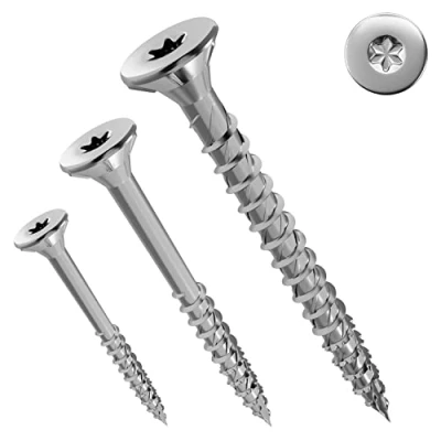 Image de Jet Fast Premium vis universelles 4,0 x 40 mm, 500 pièces, Duo tête fraisée à filetage complet, entraînement TX, bleu galvanisé, bois, pour panneaux d&#039;aggloméré, pointe Cu