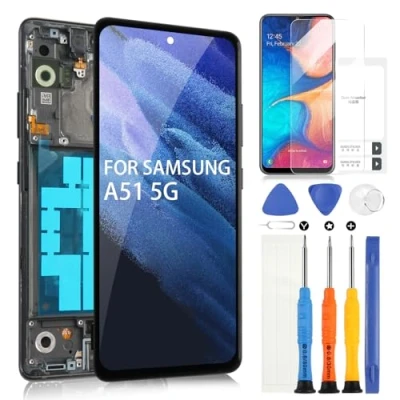 Image de ARSSLY Écran LCD OLED pour Samsung Galaxy A51 5G A516 SM A516B/DS A516F Digitizer Tactile Assemblée avec Outils(Noir Cadre)