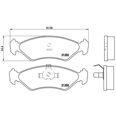 Image de BREMBO P 24 028 Jeu de plaquettes frein contact signal d&#039;usure exclu avec clip piston sans accessoires FORD: Fiesta Mk4