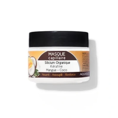 Image de Masque Capillaire Ultra Réparateur Au Silicium Organique &amp; Kératine Démêle Renforce les Cheveux Nourrissant Assouplissant Pour Abîmés Stressés Parfum Mangue Coco Aquasilice