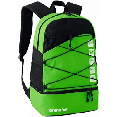 Image de Erima Club 5 Sac à Dos Multifonctions avec Compartiment inférieur Mixte Adulte, Green/Noir, Taille Unique