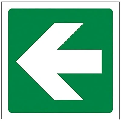 Image de vsafety 14016 AF S Panneau Fire Exit Flèche droite, autocollant, carré, 100 mm x mm, vert
