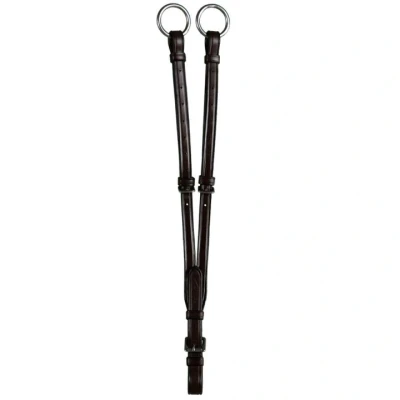 Image de Dyon Martingale courte Logo en E avec anneaux ouvrables Noir/Laiton Poney