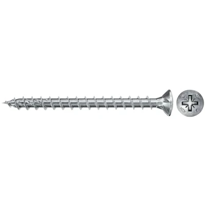 Image de fischer Vis à bois PowerFast II 4,0x45 Tête fraisée bombée, empreinte PZ, zingué blanc, filetage total/Boite de 500