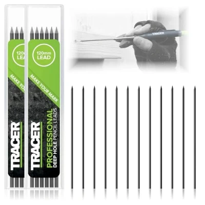 Image de Tracer Lot de 12 mines graphite rechange pour crayon à trou profond x 2,8 mm