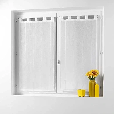 Image de douceur d&#039;interieur 1626492 Paire, Polyester, Blanc, 2 x 45 160 CM