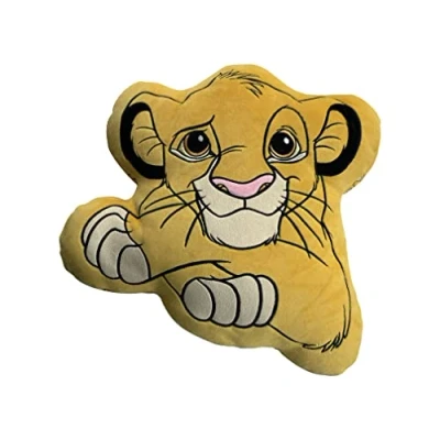 Image de Disney Coussin Simba Roi Lion 40 cm Polyester Jaune Le Luxueux Doux Produit sous Licence Officielle