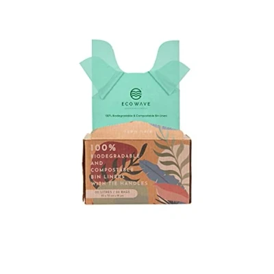 Image de ECO WAVE sacs poubelle 100 % biodégradables et compostables 20 litres 50 Certifié EN 13432