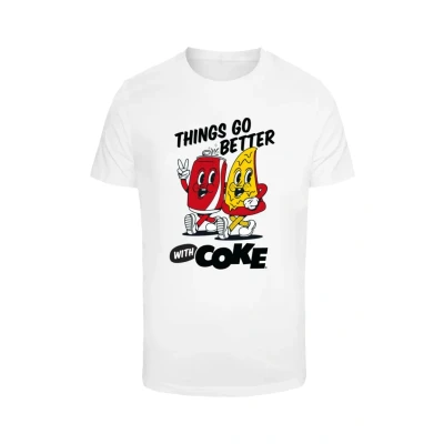 Image de Merchcode Things GO Better WITH COKE Tshirt imprimé, Homme, Taille: Medium, White