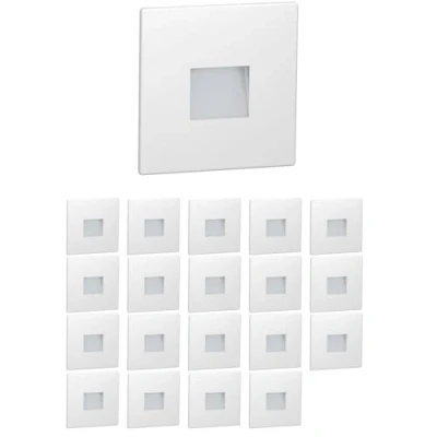 Image de ledscom.de 20 pièces LED lumière d&#039;escalier/lampe murale encastrée FOW pour l&#039;intérieur et l&#039;extérieur, downlight, carré, 85 x 85mm, blanc froid
