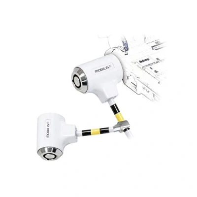Image de Mobilis câble de sécurité à clé avec Double verrou Compatible Pass Acier trempé Longueur: 1, 8 m Ø 4, 5 mm Blanc et argenté