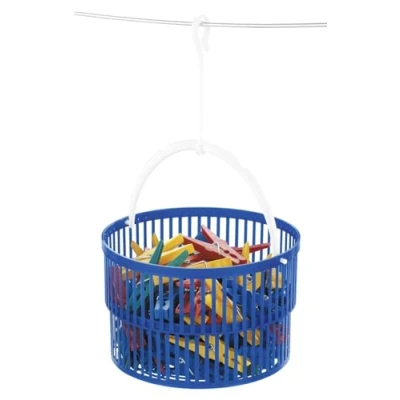 Image de WENKO Panier pinces à linge avec 30 Bleu