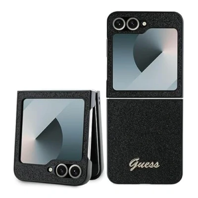 Image de CG Mobile Guess GUHCZF6HGGSHK Coque pour Z Flip6 F741 Noir 4G Glitter Script