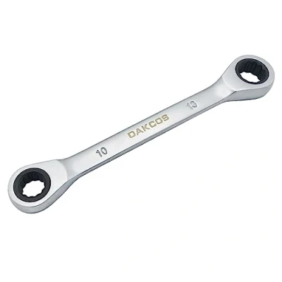 Image de DAKCOS 2 en 1 clé à cliquet 10x13mm Double CR V avec finition chromée mate