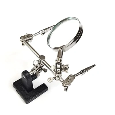 Image de JZK loupe Mains Libres avec Clip de Crocodile + Lentille 8X, Troisième Main pour soudage et Fabrication Bijoux