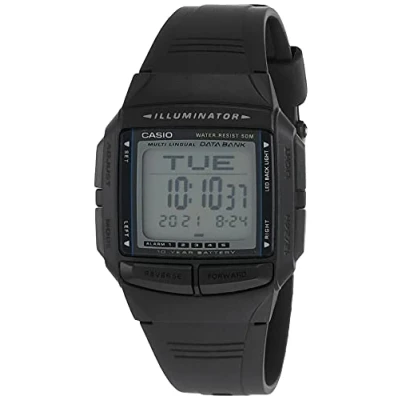 Image de Casio Illuminator Multi lingual Databank Dual Time Digital DB 36 1AV DB36 Montre Homme