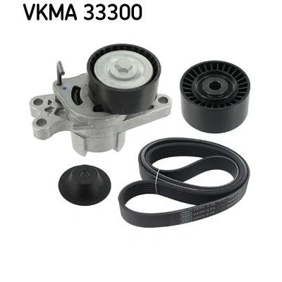 Image de SKF VKMA 33300 Jeu de courroies trapézoïdales à nervures PEUGEOT: 206 3/5 portes, SW, Bipper Tepee, CITROËN: Nemo Van, Break, FIAT: Qubo