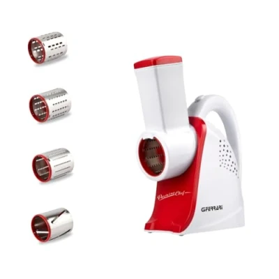 Image de WeGeek CHEF PARMINO Râpe Coupe légumes MORAO G20133 et trancheuse à fromage, 4 rouleaux en acier inoxydable, 240 W &quot;PARMINO CHEF&quot;