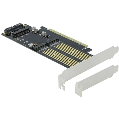 Image de DeLOCK Carte PCI Express x16 à 1 M.2 clé B + x NVMe M mSATA Facteur de forme profil bas Neuf
