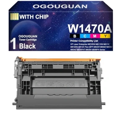 Image de OGOUGUAN Compatible Cartouche De Toner Noir Remplacement pour W1470A 147A W1470X 147X W1470Y 147Y avec Puce Enterprise M610DN M611DN M611X M612DN imprimante (147A, 10050 Pages)