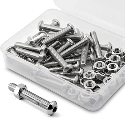 Image de (30 Ensemble) M6 x 30mm 304 acier inoxydable Bouton vis à tête hexagonale et écrous