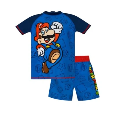 Image de Super Mario Maillot De Bain Maillots Garçon Combinaison Natation Enfant Bleu 9 10 Ans