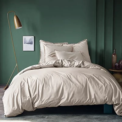 Image de MATT &amp; ROSE Housse de Couette 220x240 cm Unie Coton LAVÉ 100% Lavé Couleur Lin Oeko TEX