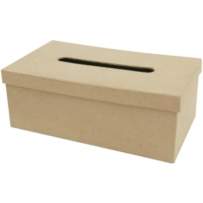 Image de Décopatch AC657O Un support en papier brun mâché 14x25x9 cm, Boite à mouchoirs