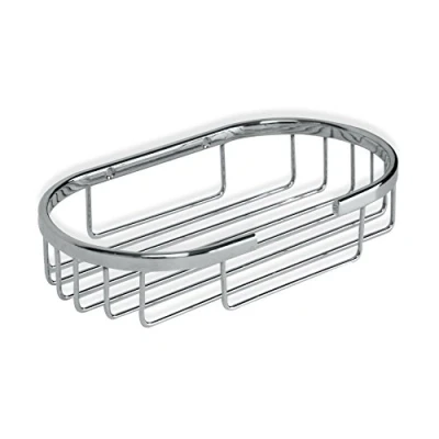 Image de TATAY Panier Ovale Krom Petit Format, Design Fonctionnel, avec Ouverture Frontale, en Laiton chromé et Acier Inoxydable.