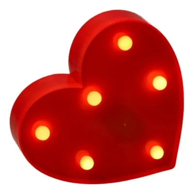 Image de JANDEI Coeur Lumineux LED avec Lumière Chaude, Lumières de Décoration et d&#039;Ambiance, Chiffres Lettres Veilleuse pour Anniversaires, Mariages, Vitrines. fonctionnant sur batterie