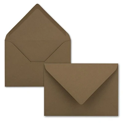 Image de 25x enveloppes C6 couleur: cappuccino (marron) 11,4 x 16,2 cm fermeture: gommée pour papier A4, A5, A6 et invitations, salutations lettres FarbenFroh by GUSTAV NEUSER