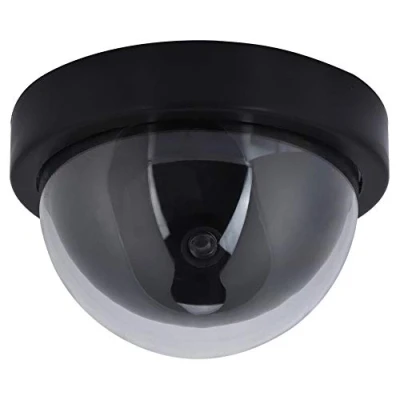 Image de Dome factice Fausse Surveillance caméra de sécurité CCTV simulée avec lumière Clignotante LED, Dissuasion Contre Le vol pour intérieur extérieur